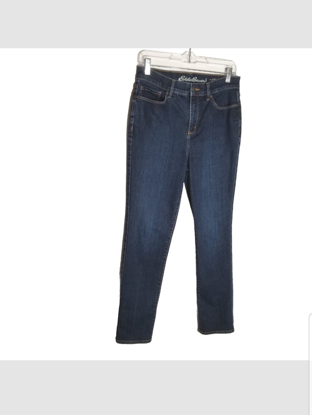 Eddie Bauer Jeans Women's Size 8 Slim Straight Slightly Curvy Hi Rise Blue Denim
